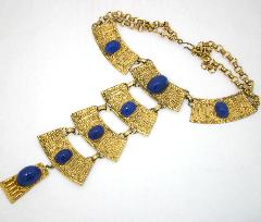 Blue Cabochons Plastic Necklace