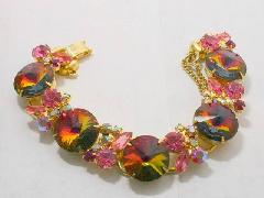 Pink Navettes Rivoli/Margarita Bracelet 5 Link