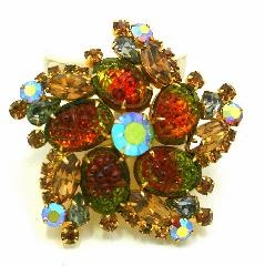 Topaz Cabochons Molded/Cut Brooch