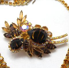 Topaz Pear Striped Brooch