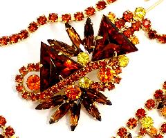 Topaz Triangle Multi-Color/Shaded Brooch