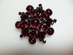 Red Cabochons Brooch