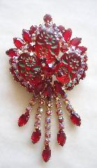 Red Cabochons Molded/Cut Pin Pendant