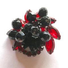 Red Navettes Brooch