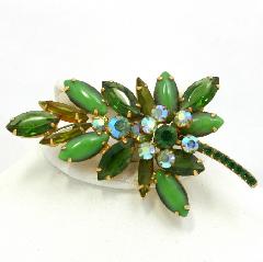 Green Cabochons Brooch