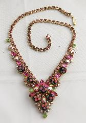 Pink Navettes Painted (hand/Transfer) Necklace