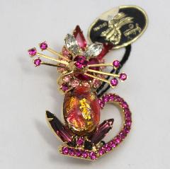 Pink Cabochons Multi-Color/Shaded Brooch