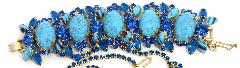 Turquoise Cabochons Spotted Bracelet 5 Link