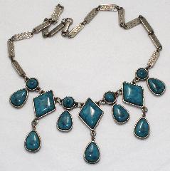 Turquoise Diamond Plastic Necklace