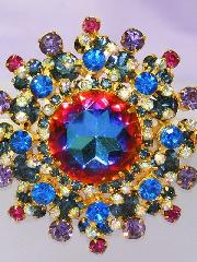 Multiple Colors Dentelle Multi-Color/Shaded Brooch