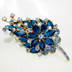 Blue Navettes Brooch
