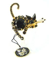 Black (jet) Pear Brooch
