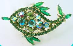 Green Navettes Brooch
