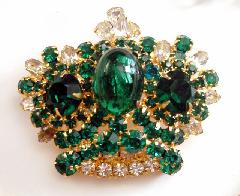 Green Cabochons Multi-Color/Shaded Brooch