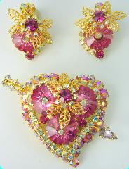 Pink Pear Rivoli/Margarita Brooch