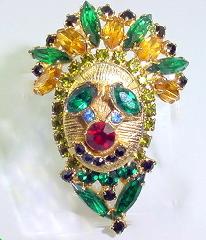 Green Navettes Brooch