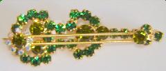 Green Chatons Only Brooch