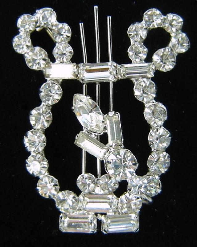 Front view of Clear Baguettes Brooch