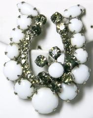 White (chalk Or Milk) Cabochons Brooch
