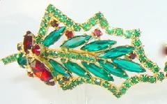 Green Navettes Brooch