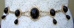 Black (jet) Cabochons Plastic Belt
