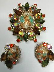 Fall Cabochons Painted (hand/Transfer) Brooch