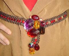 Multiple Colors Oval Rivoli/Margarita Belt