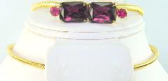 Purple (cardinal) Emerald Cut Belt