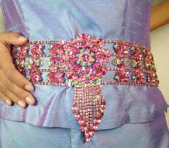 Pink Navettes Frosted Belt