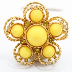 Yellow Cabochons Brooch