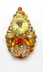 Yellow Navettes Rivoli/Margarita Pin Pendant