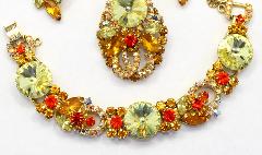 Yellow Navettes Rivoli/Margarita Bracelet 5 Link