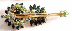Green Navettes Brooch