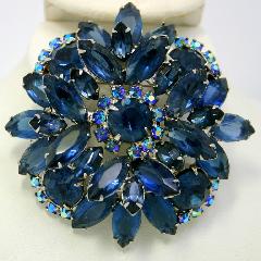 Blue Navettes Brooch