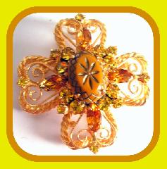 Topaz Cabochons Molded/Cut Pin Pendant