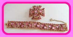 Pink Square Bracelet Flat Push In