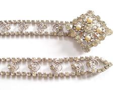 Clear Navettes Pearl Belt