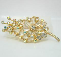 Clear Navettes Frosted Brooch