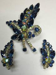 Blue Navettes Earrings Clip