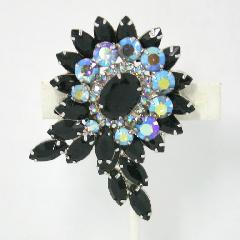 Black (jet) Navettes Brooch