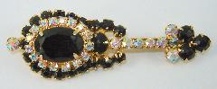 Black (jet) Oval Brooch
