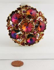 Pink Navettes Rivoli/Margarita Brooch