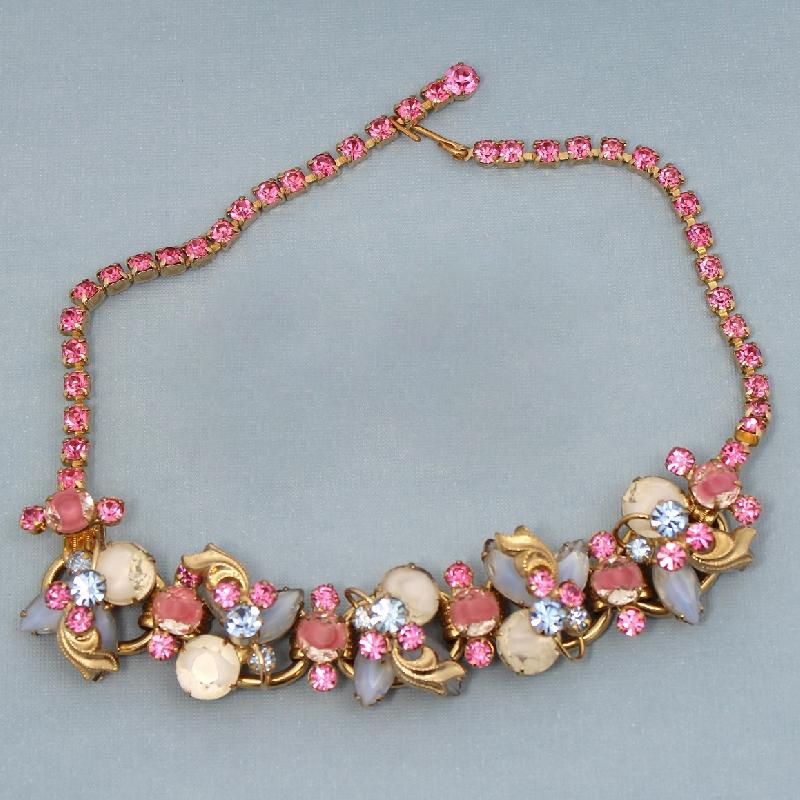 Front view of Pastel Navettes Givre Necklace
