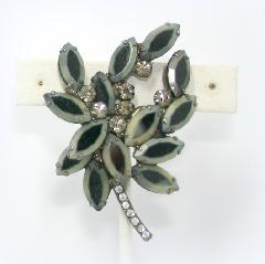 Black (jet) Navettes Multi-Color/Shaded Brooch
