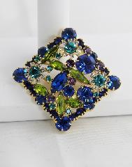 Blue Navettes Brooch