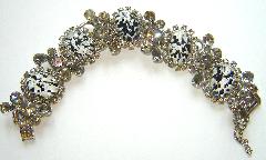 Gray (black Diamond) Cabochons Spotted Bracelet 5 Link