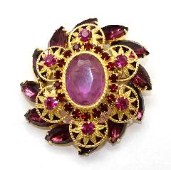 Purple (cardinal) Oval Brooch