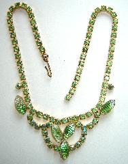 Green Navettes Givre Necklace