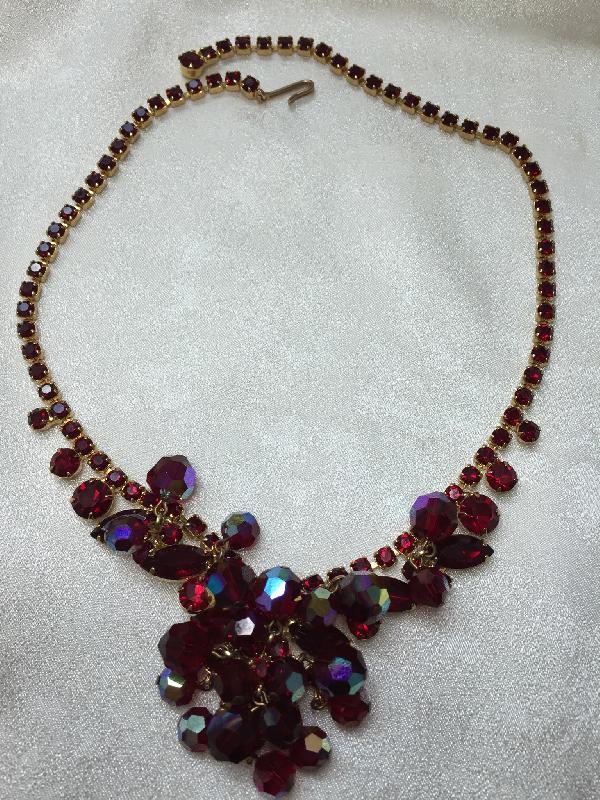 Front view of Red Navettes Necklace