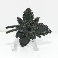 Black (jet) Navettes Brooch